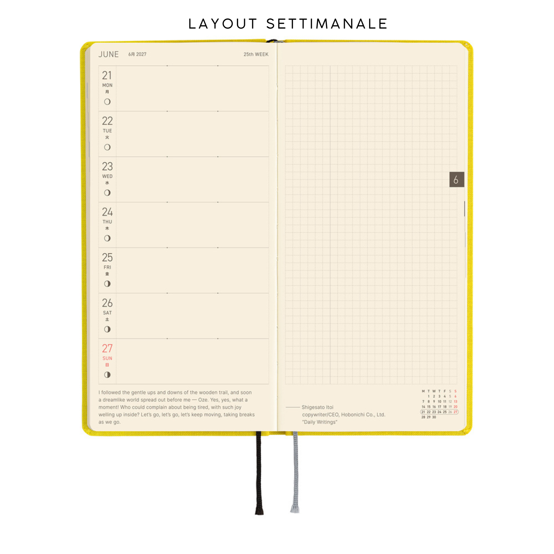Hobonichi Weeks 2027 - Colors Canaria Yellow