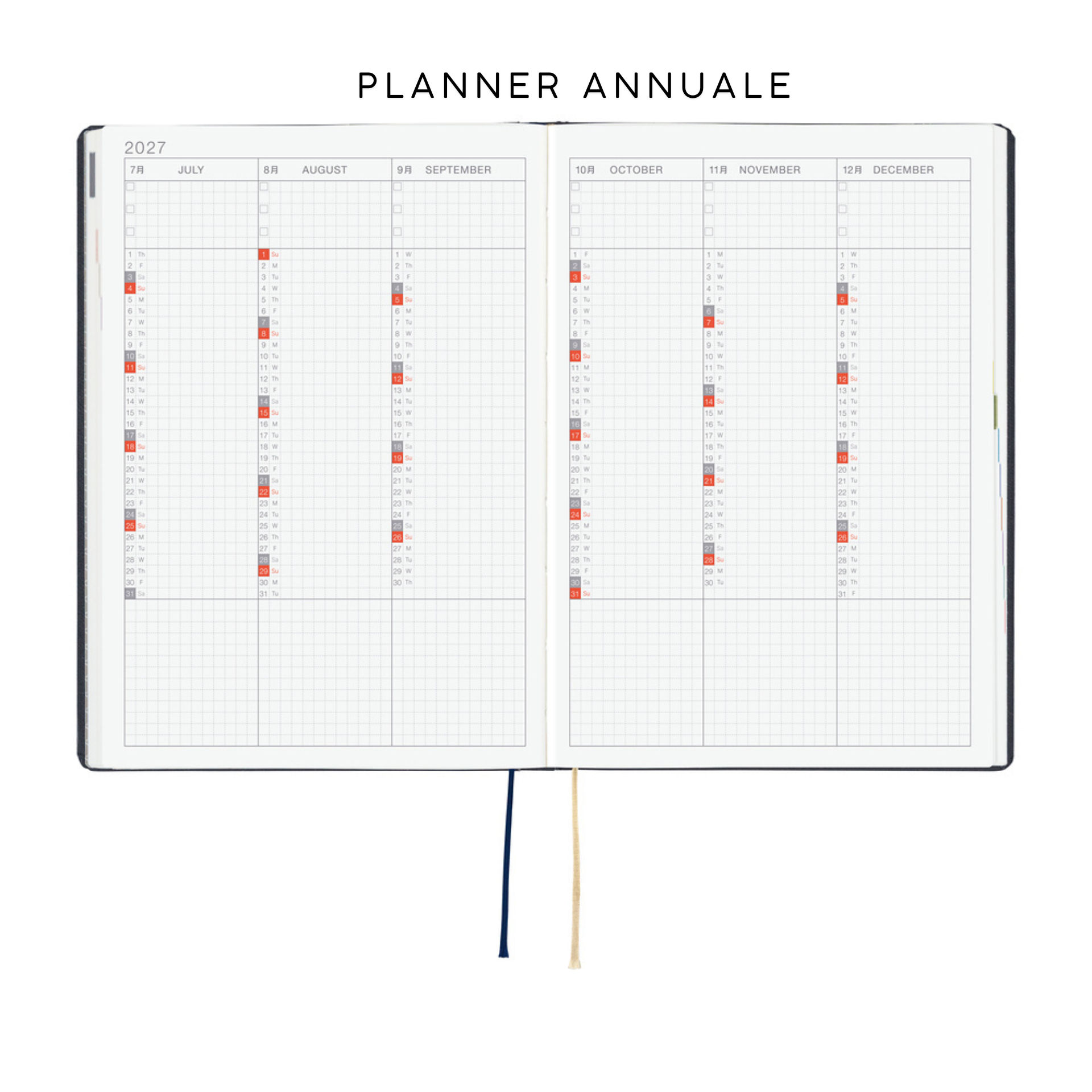 Hobonichi HON A5 2027  - Slash Navy