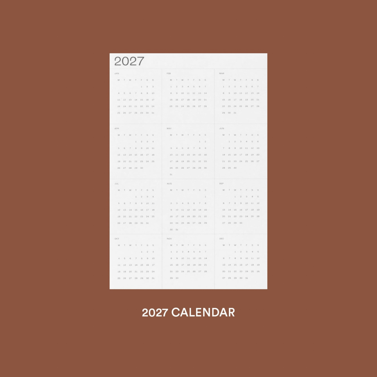 Sticker Months 2027