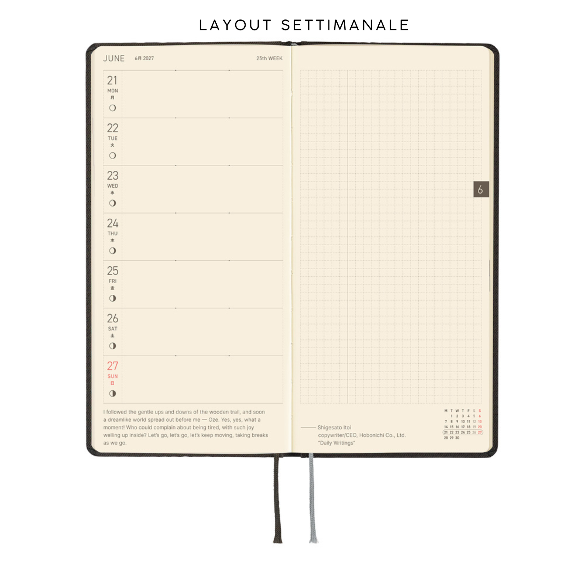 Hobonichi Weeks 2027 - Paper Series Black