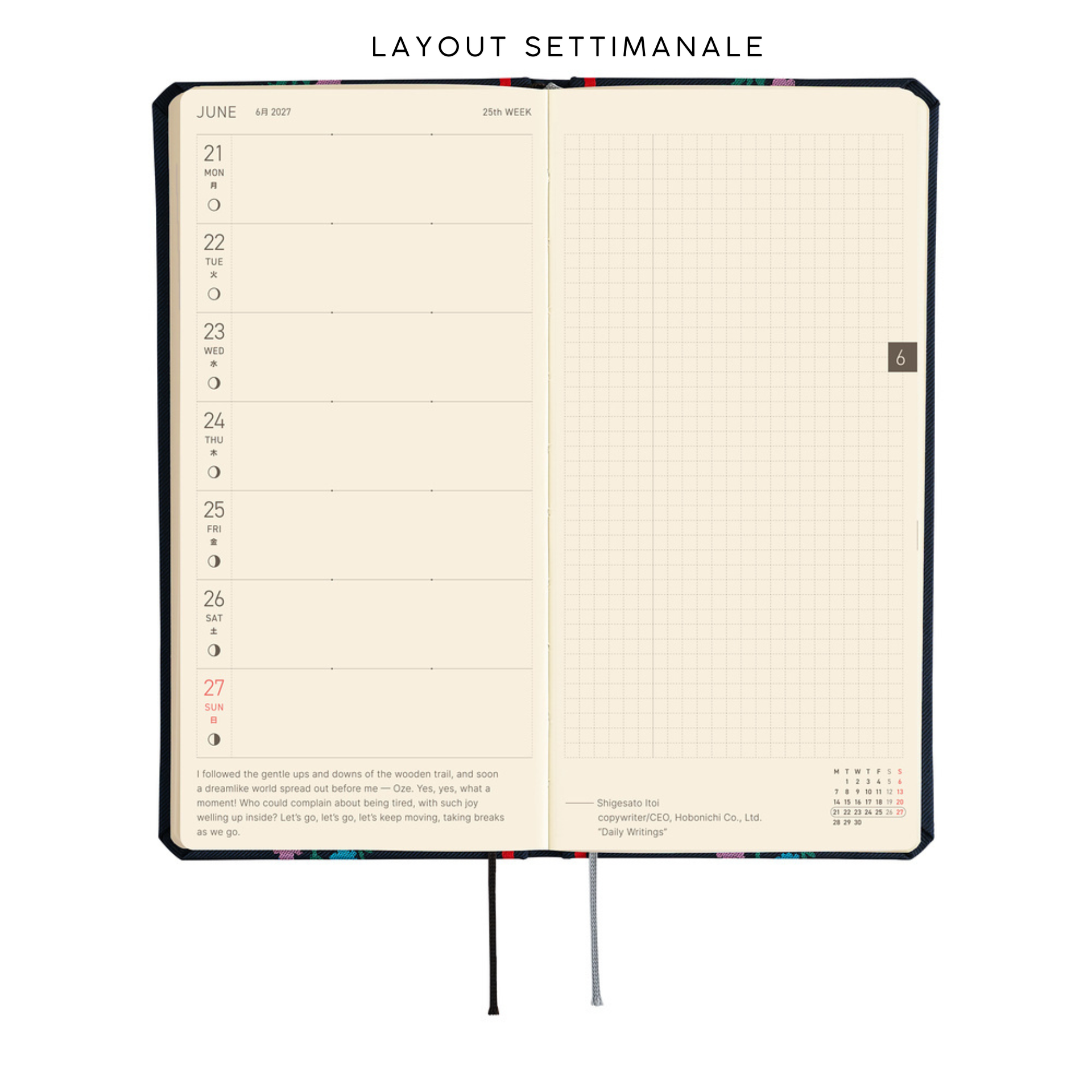Hobonichi Weeks 2027 - Yoshie Watanabe Petit Bloom