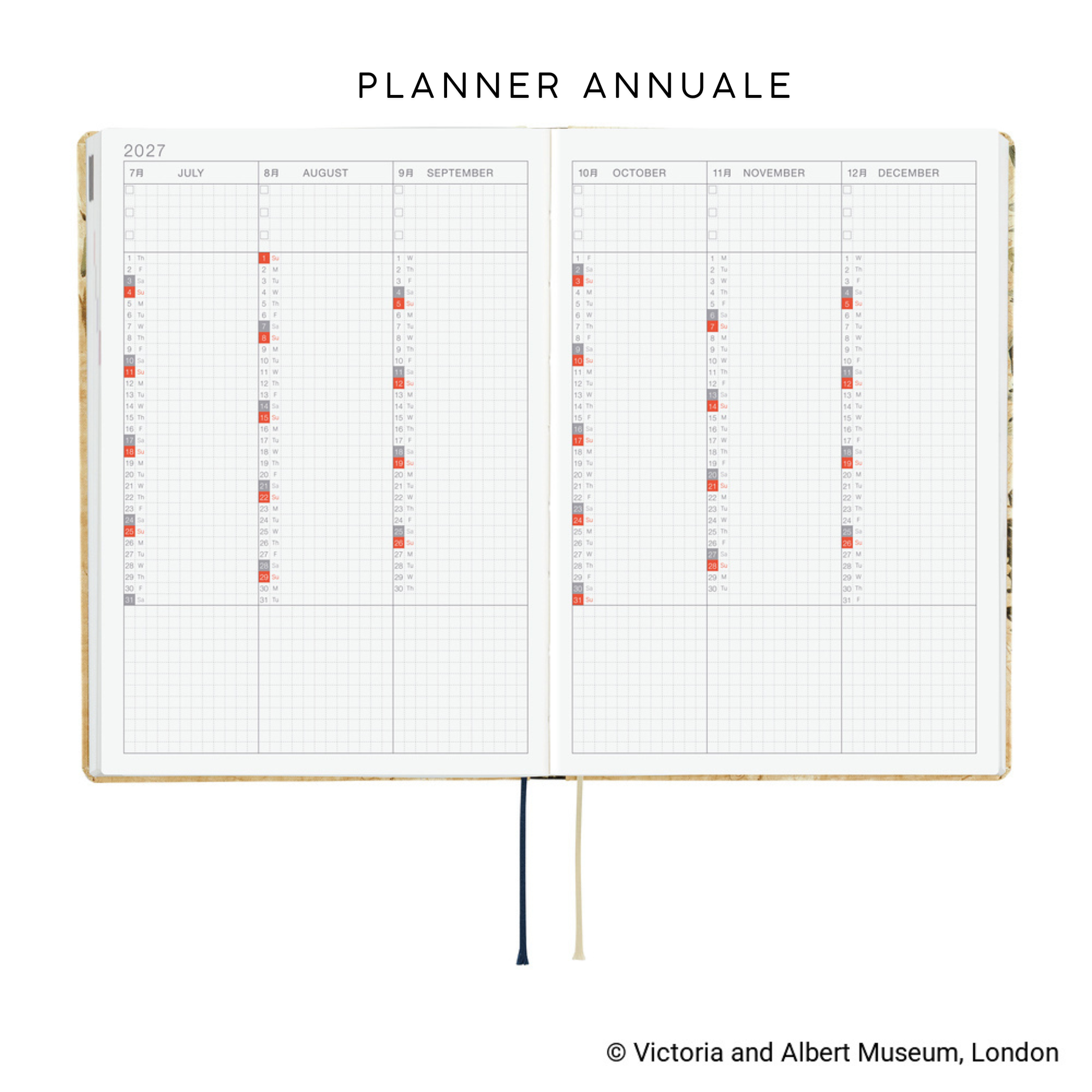 Hobonichi HON A5 2027  - V&A Vine