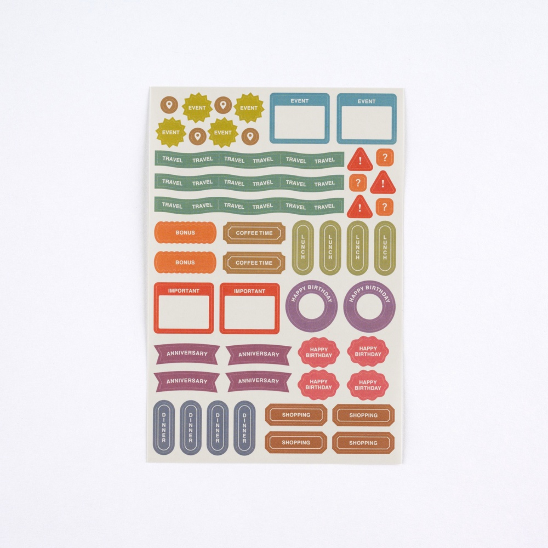 Hobonichi Accessories: TSUKI no IRO: Sticker Set Schedule