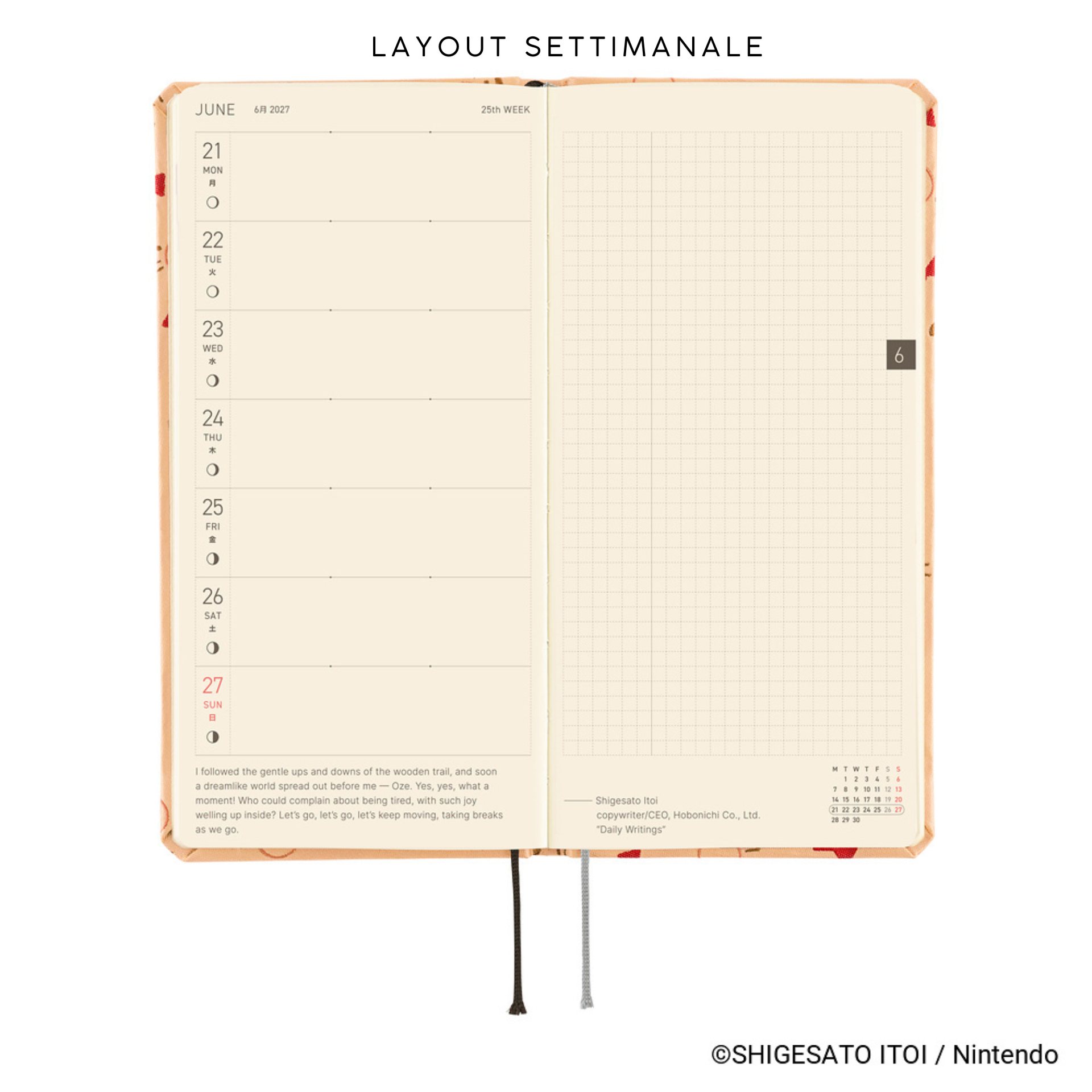 Hobonichi Weeks 2027 - MOTHER: Mr. Saturn Pattern