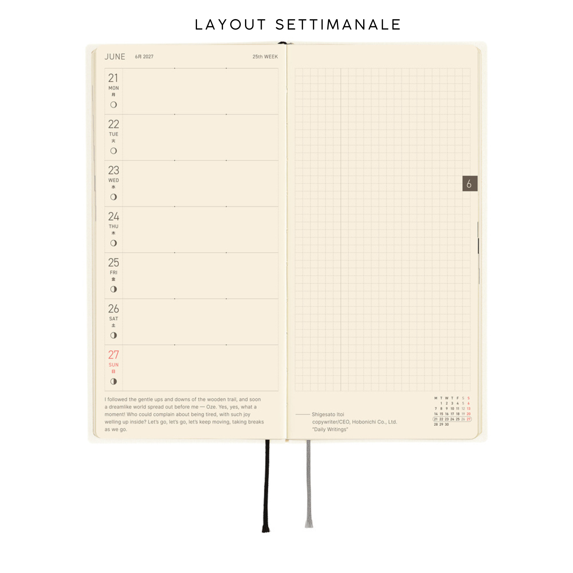 Hobonichi Weeks 2027 - White Line Ivory