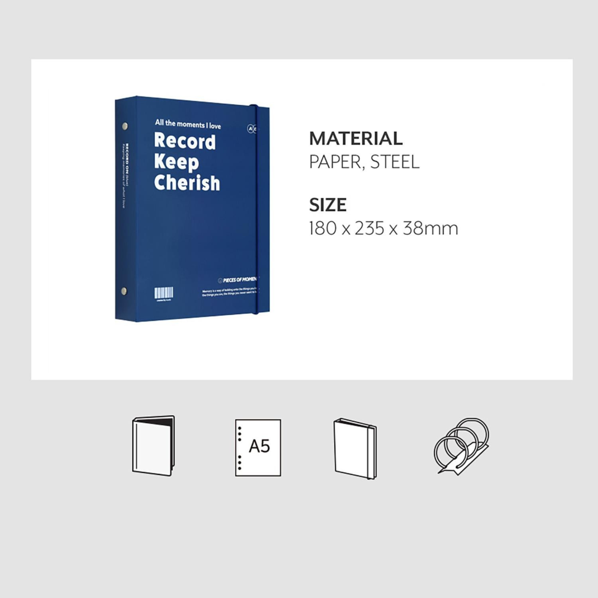 Record On 6 Ring Binder A5