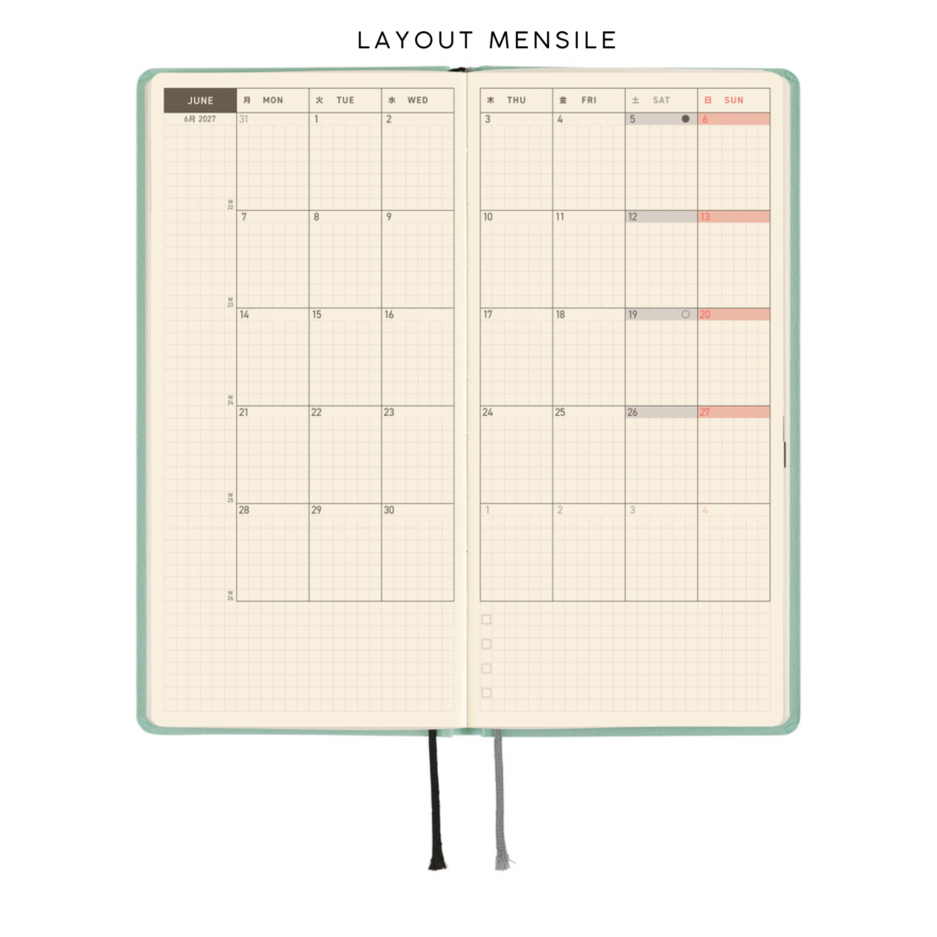 Hobonichi Weeks 2027 - Paper Series Frosty Jade