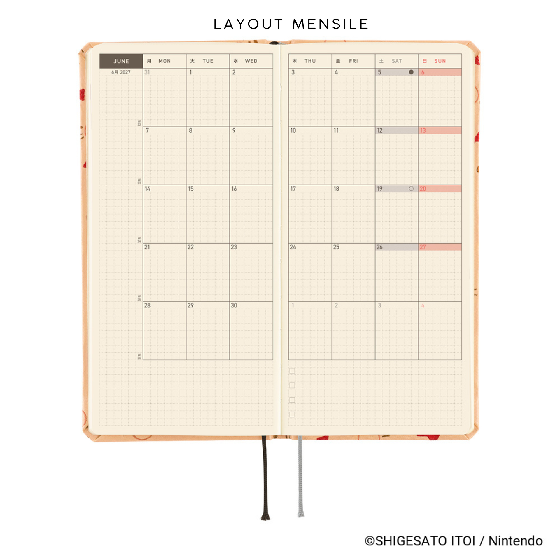 Hobonichi Weeks 2027 - MOTHER: Mr. Saturn Pattern