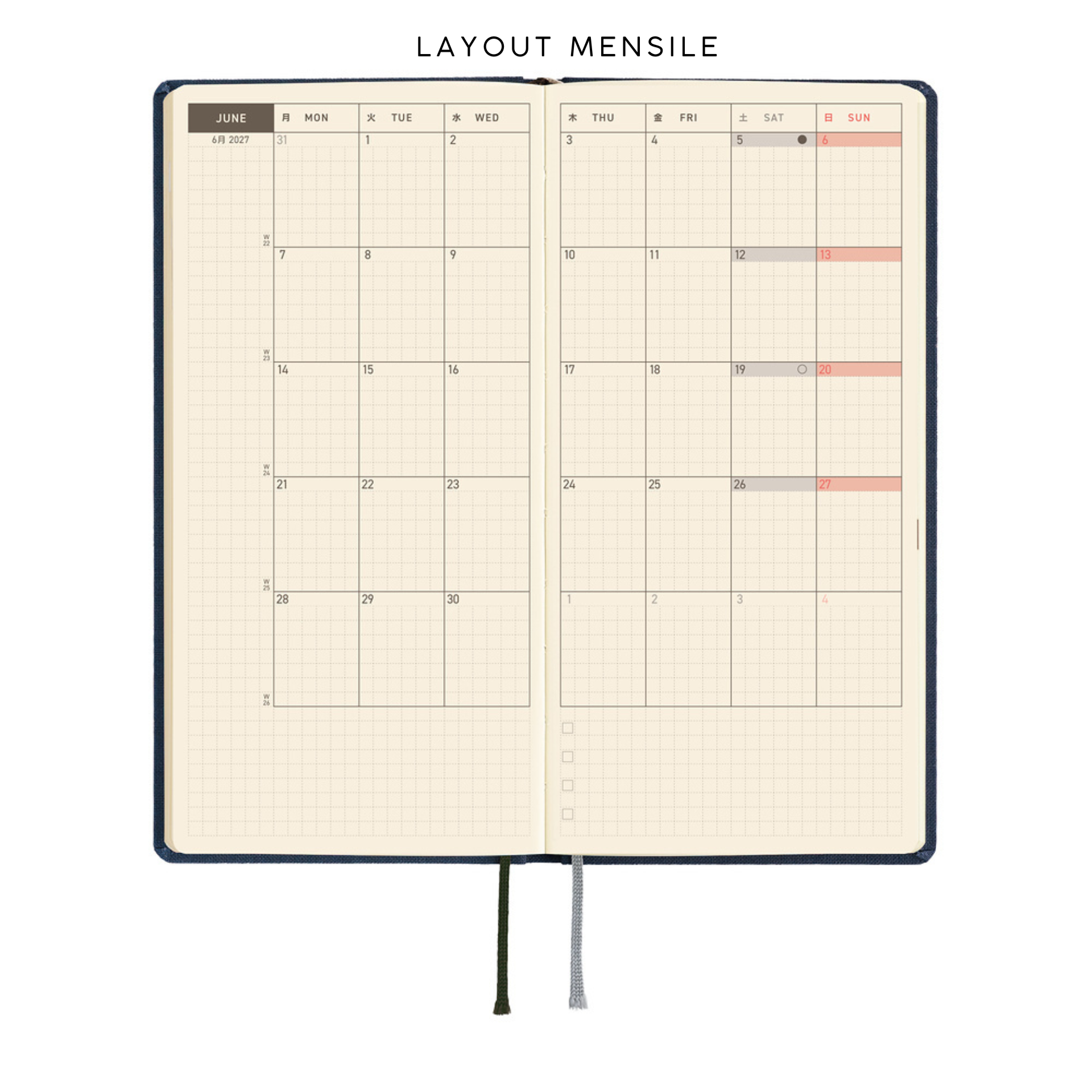 Hobonichi Weeks 2027 - Colors Midnight Blue