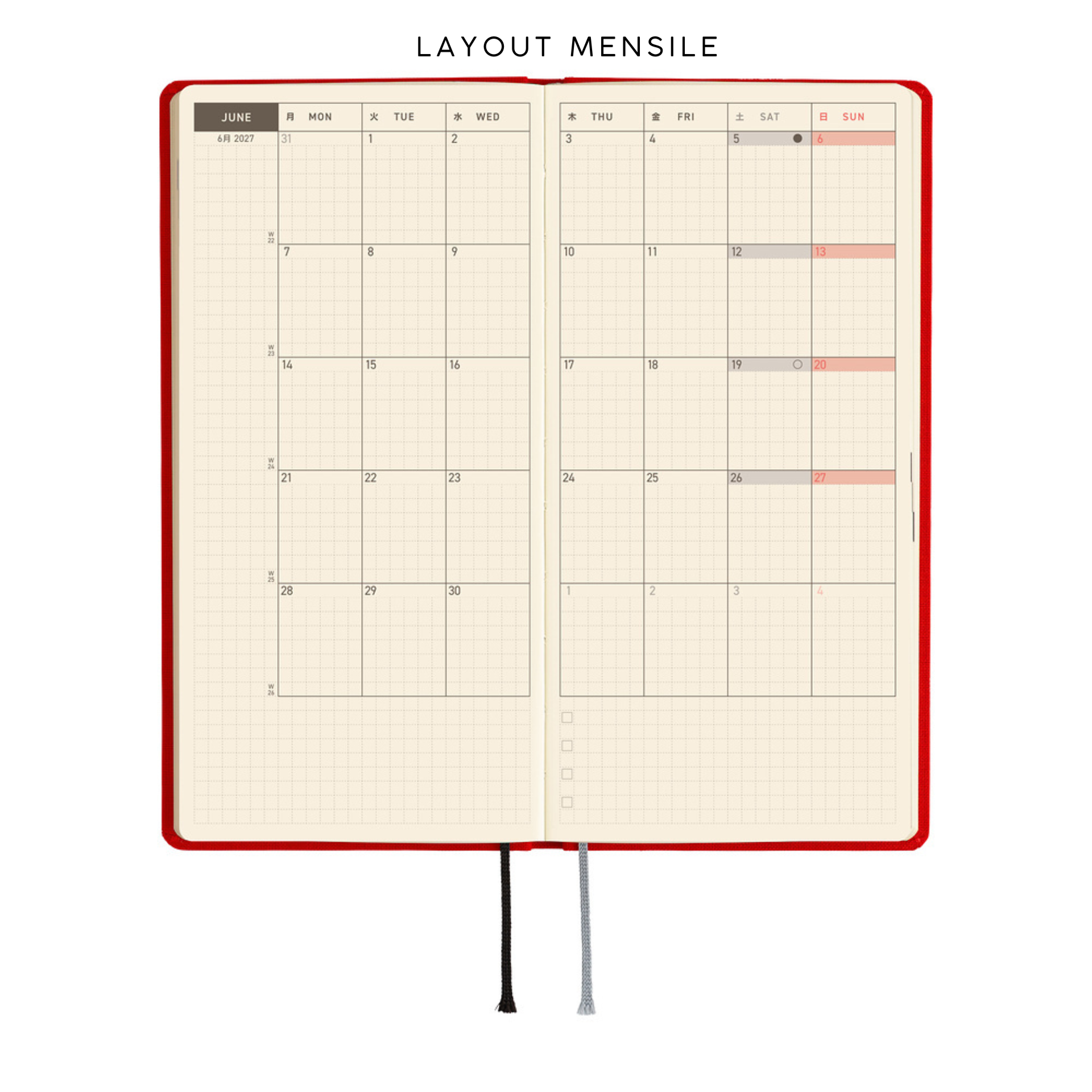Hobonichi Weeks 2027 - Colors Poppy Red