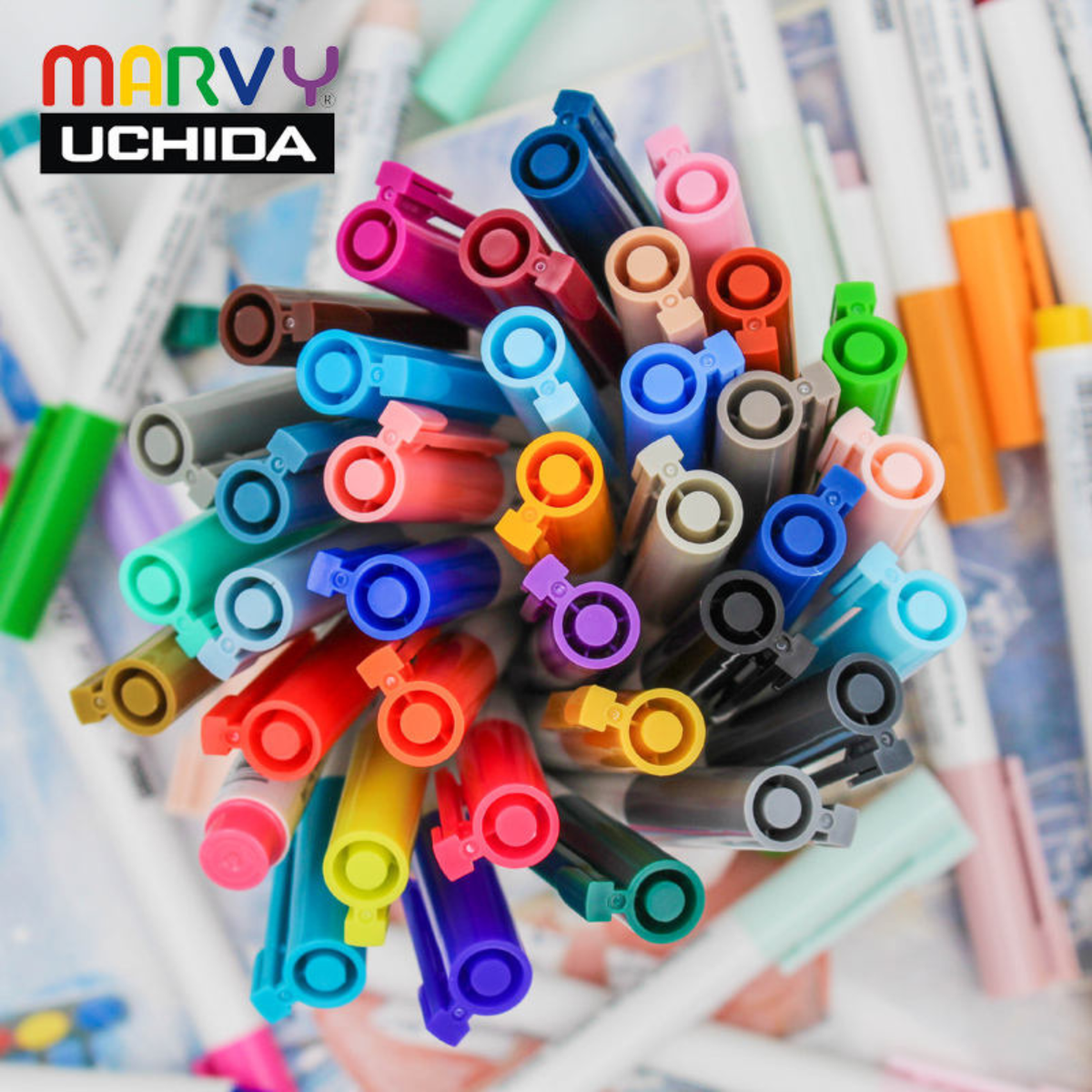 Artist Brush #1100 Marvy Huchida - set 18 colori C