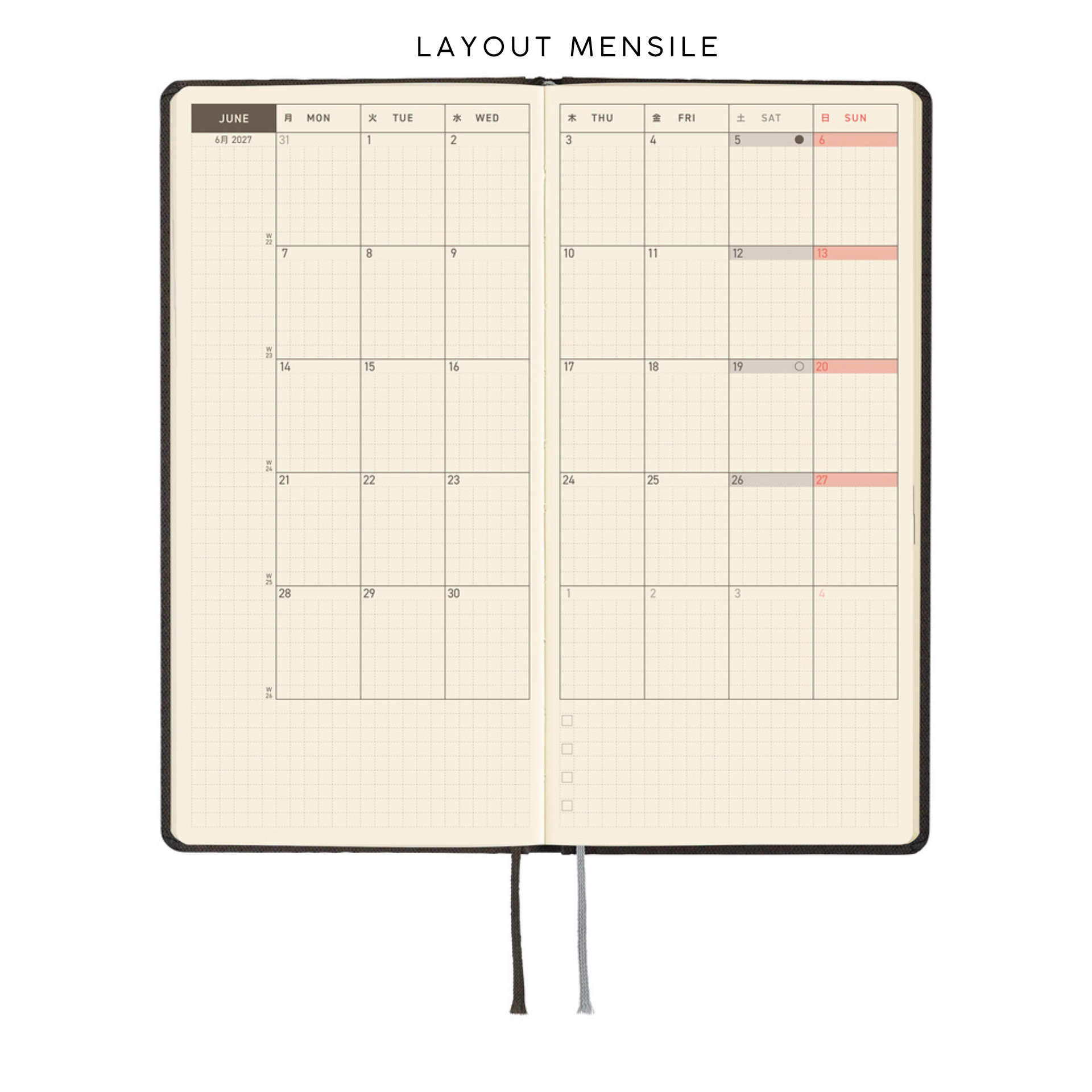 Hobonichi Weeks 2027 - Paper Series Black