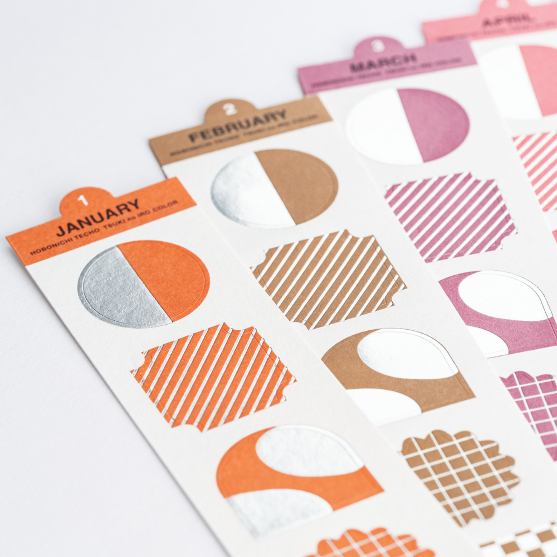 Hobonichi Accessories: TSUKI no IRO: Bookmark-Style Foil-Pressed Stickers