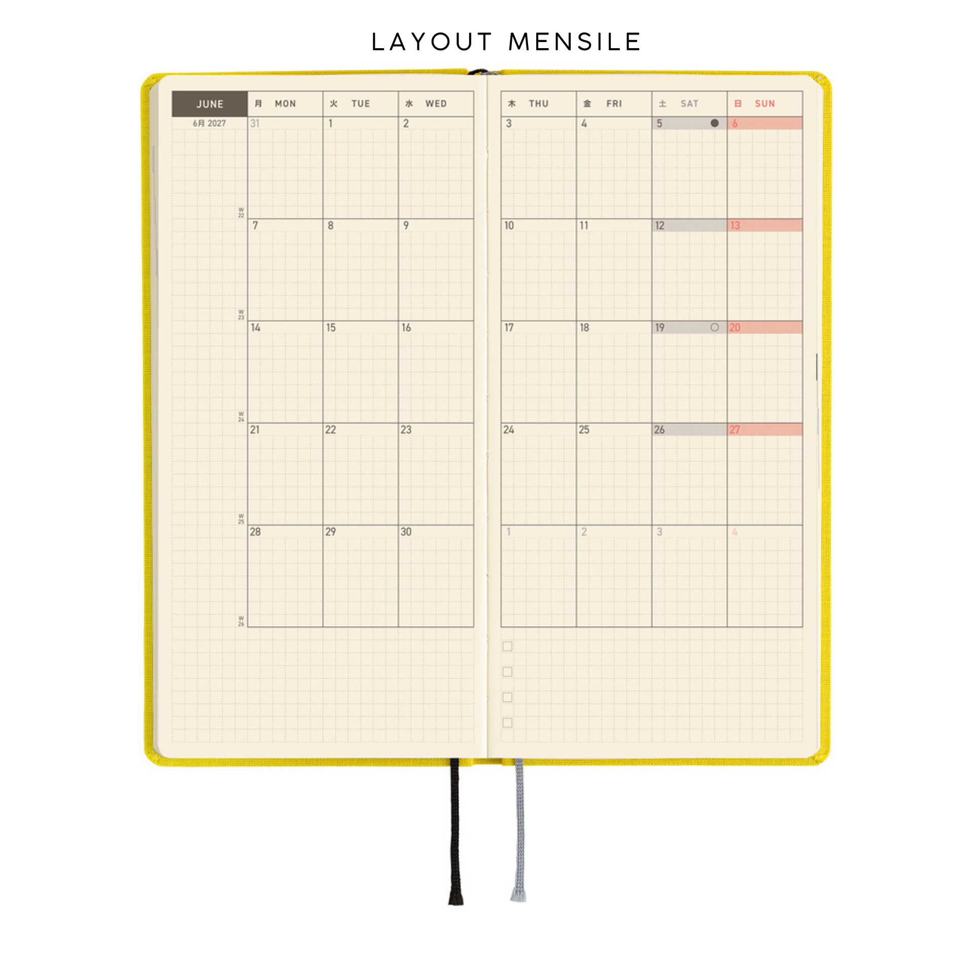 Hobonichi Weeks 2027 - Colors Canaria Yellow