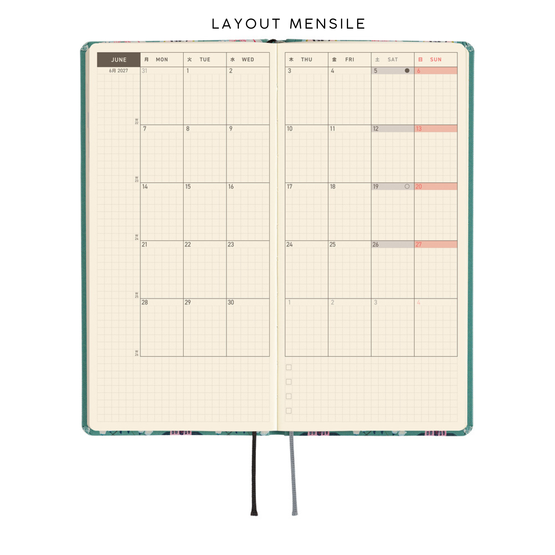 Hobonichi Weeks 2027 - Yumi Kitagishi White Cat Wallpaper