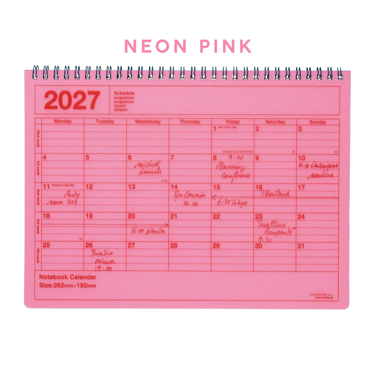 Notebook Calendar 2027