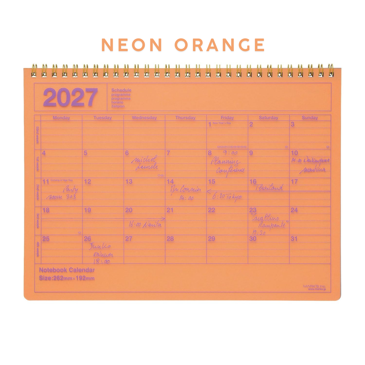 Notebook Calendar 2027