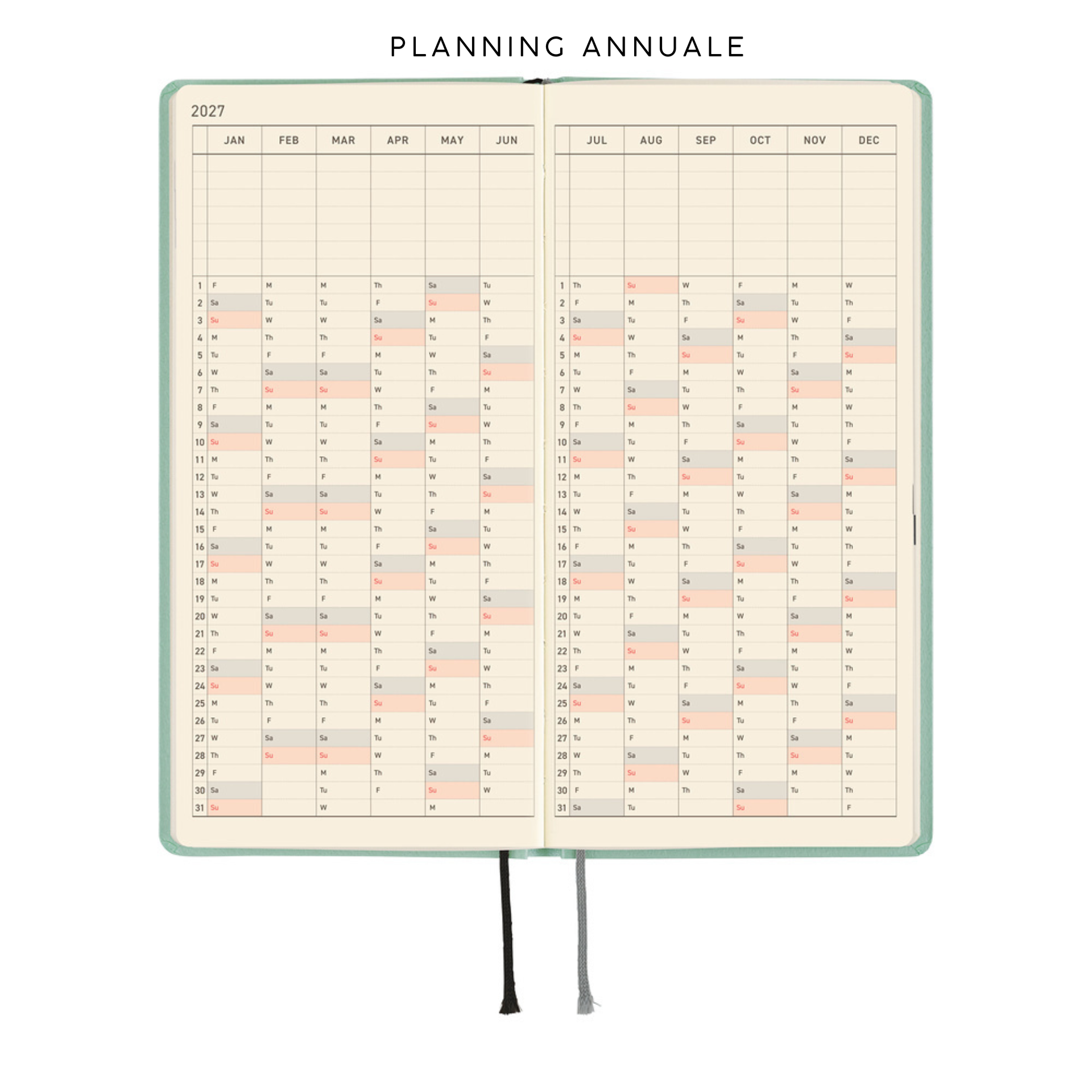 Hobonichi Weeks 2027 - Paper Series Frosty Jade