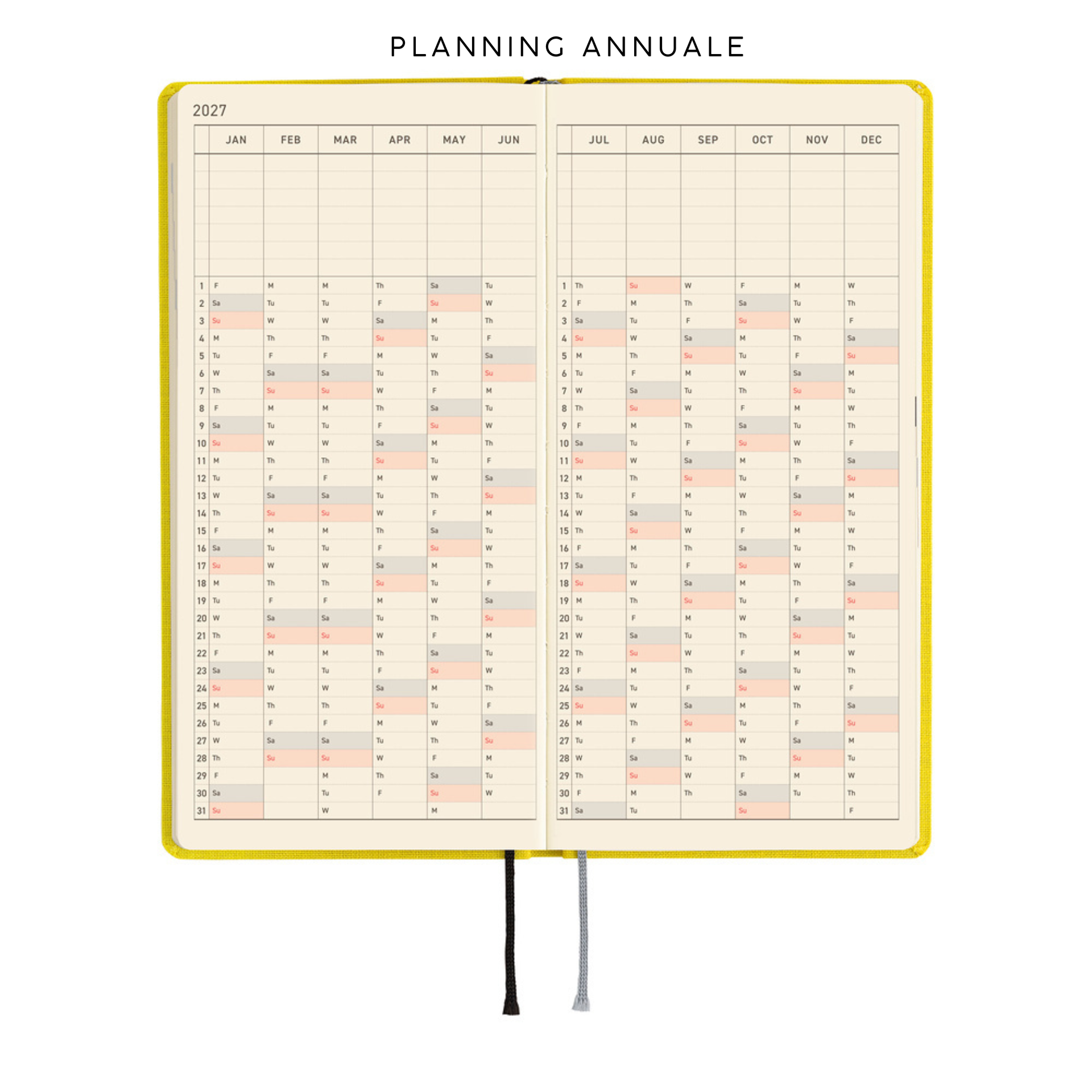 Hobonichi Weeks 2027 - Colors Canaria Yellow