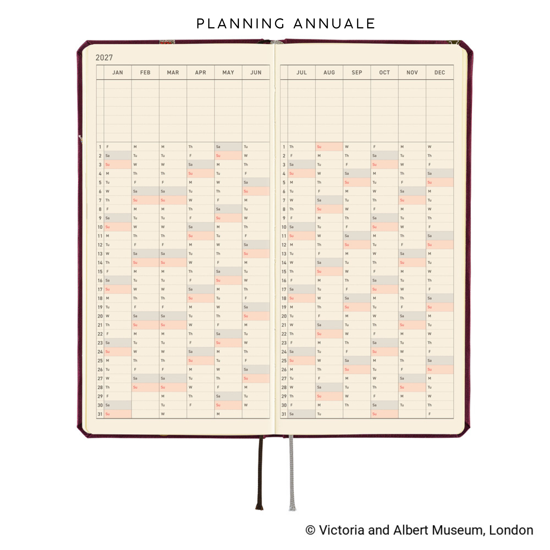 Hobonichi Weeks 2027 - V&A Welcome to the V&A