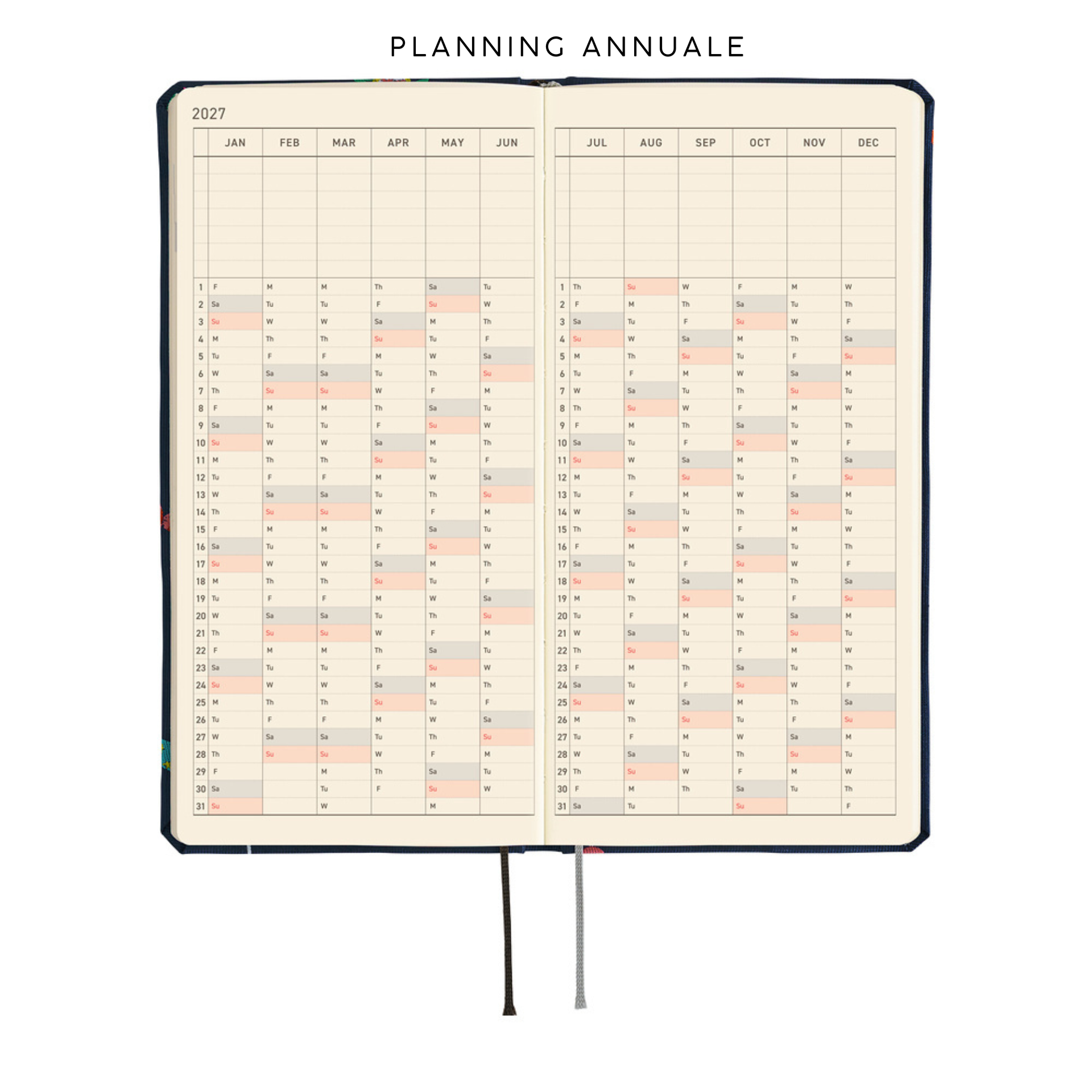Hobonichi Weeks 2027 - Bow & Tie Candy Dream