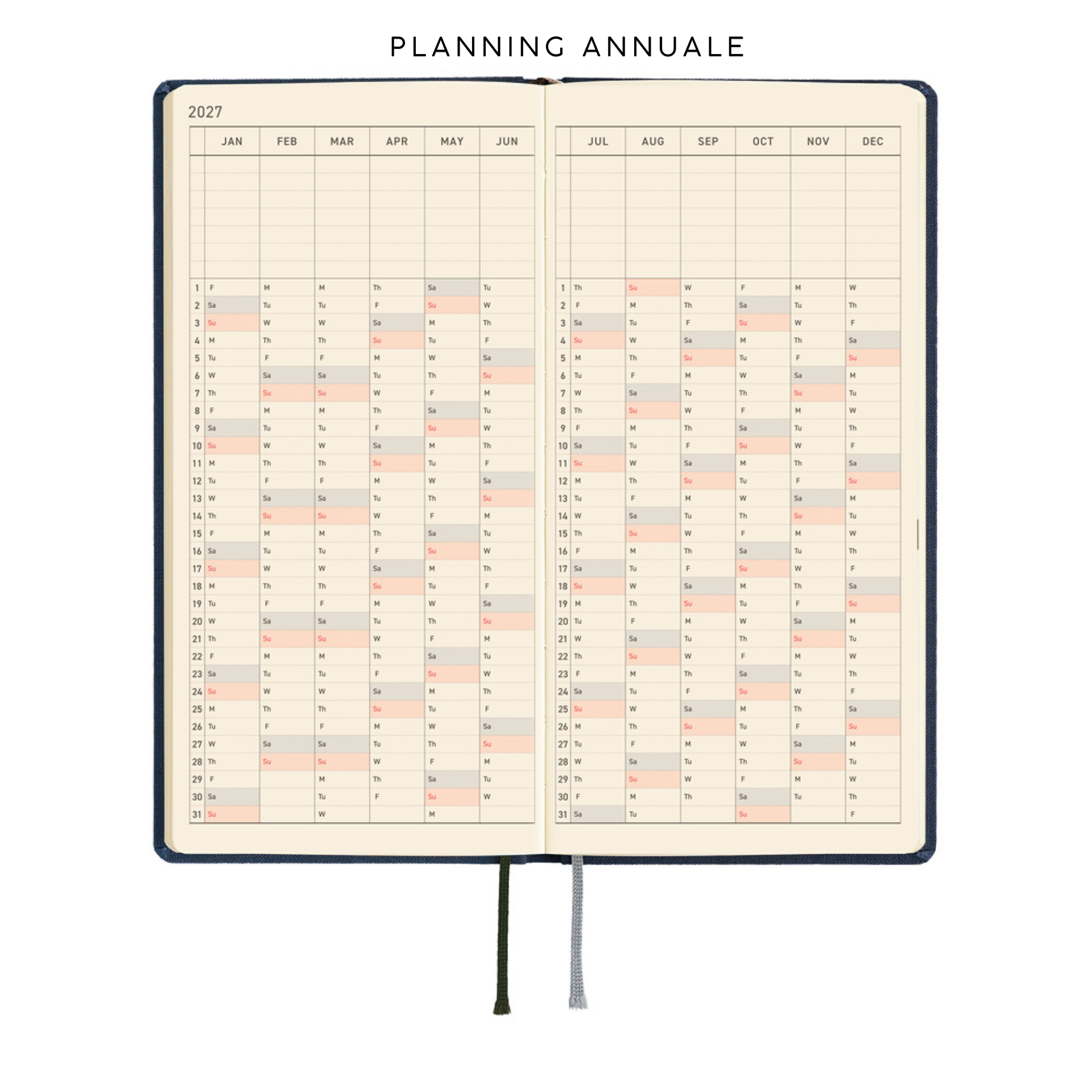 Hobonichi Weeks 2027 - Colors Midnight Blue