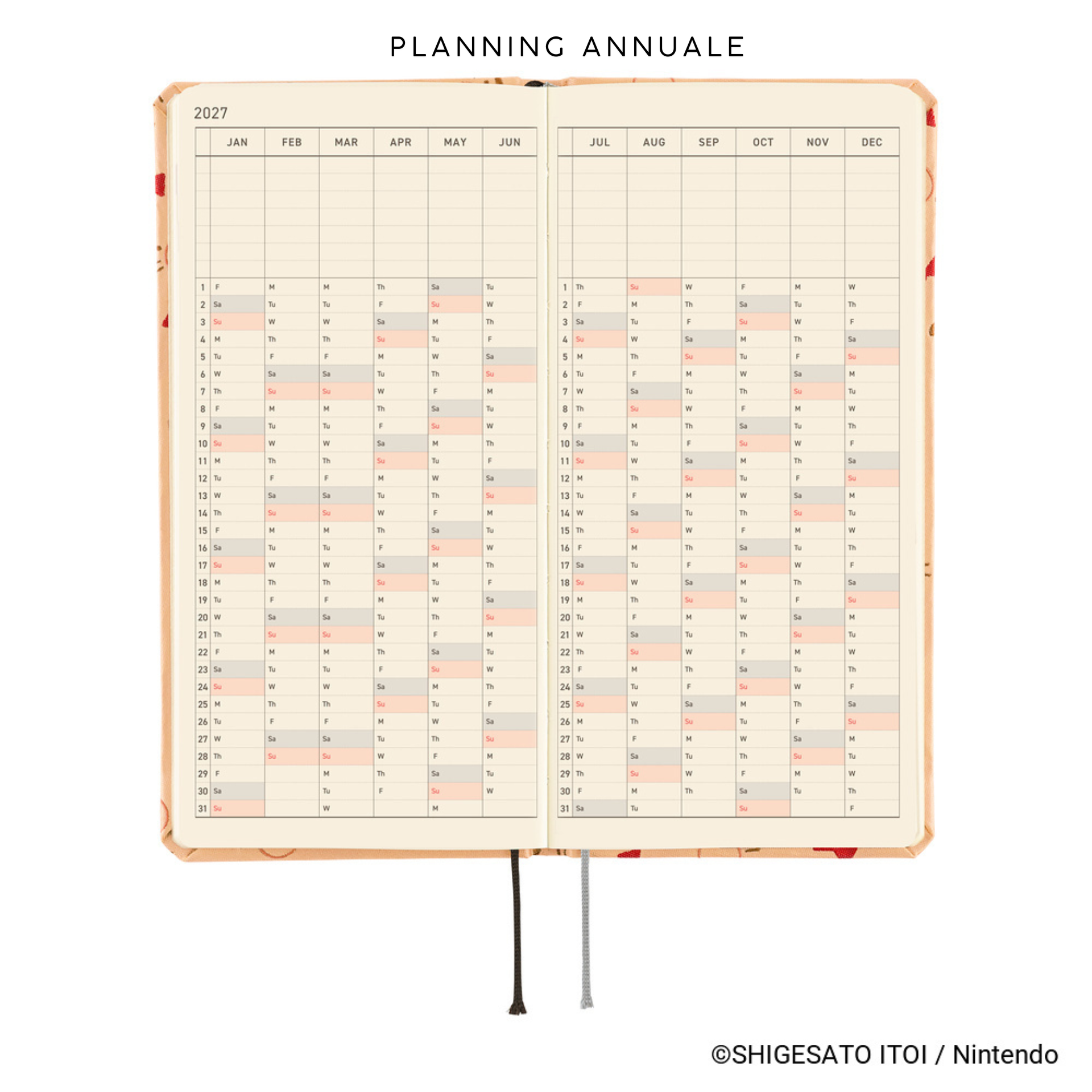 Hobonichi Weeks 2027 - MOTHER: Mr. Saturn Pattern