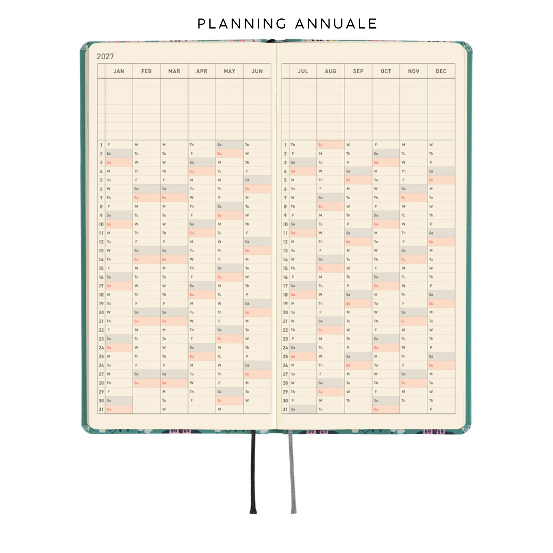 Hobonichi Weeks 2027 - Yumi Kitagishi White Cat Wallpaper