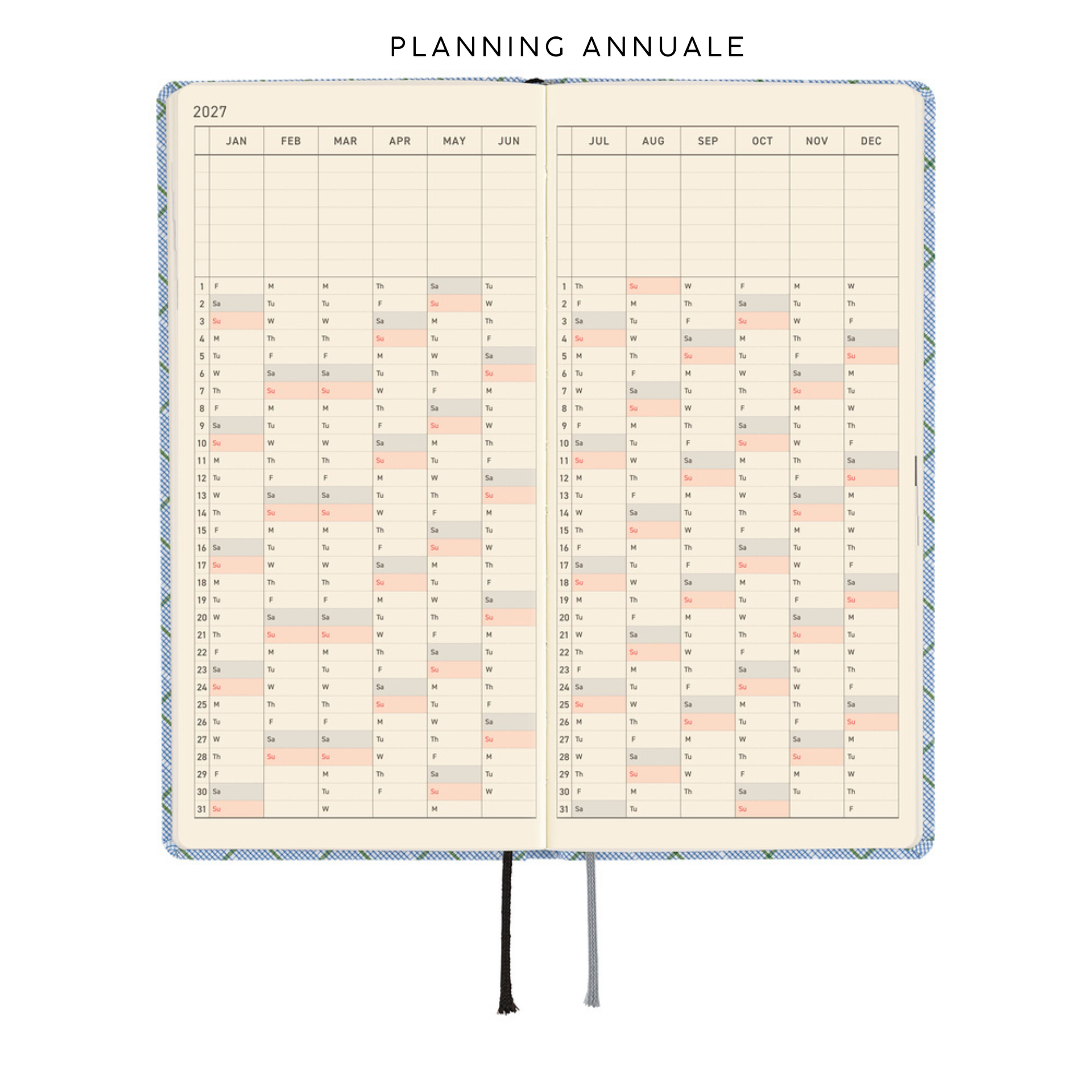 Hobonichi Weeks 2027 - Shirt Fabric Graph Plaid