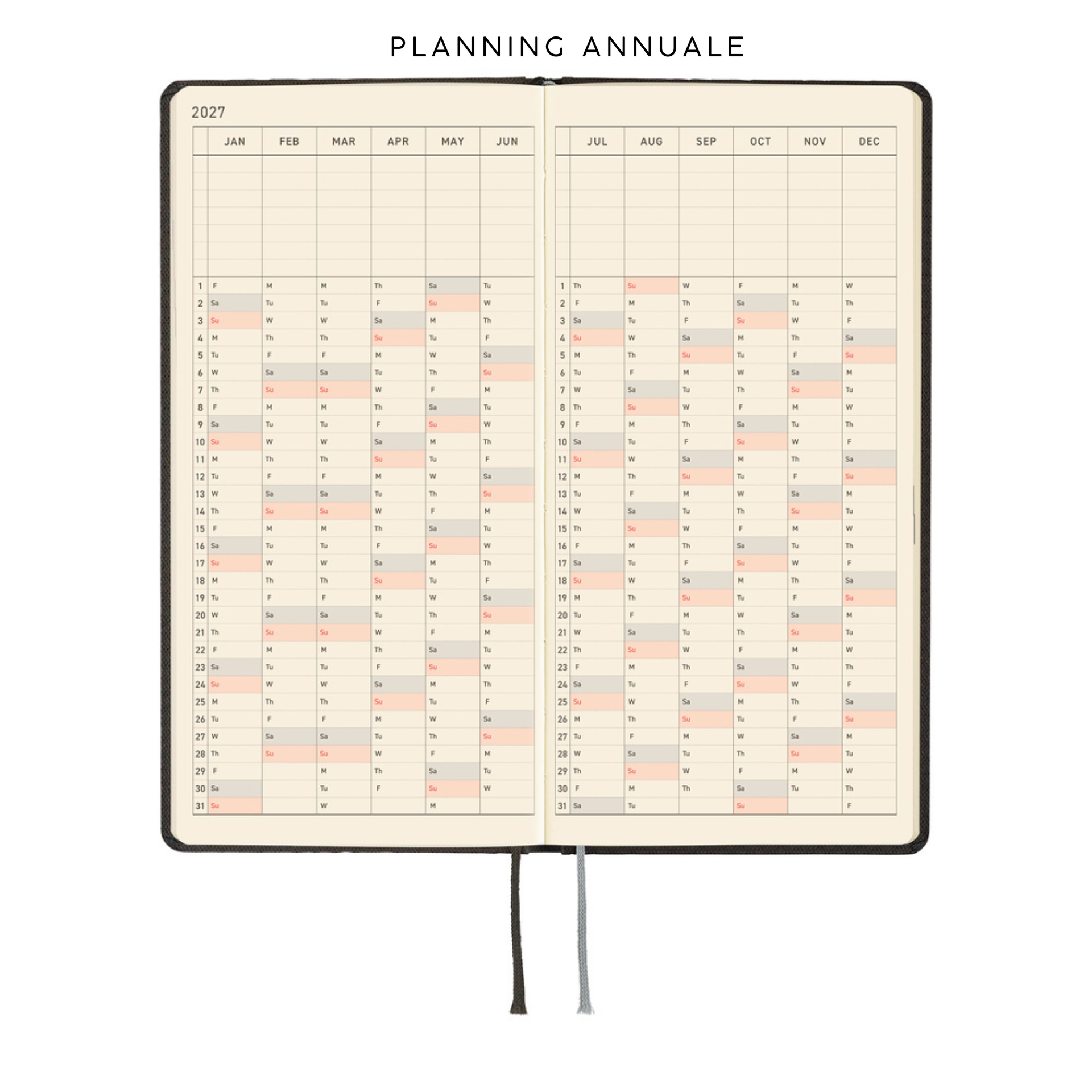 Hobonichi Weeks 2027 - Paper Series Black