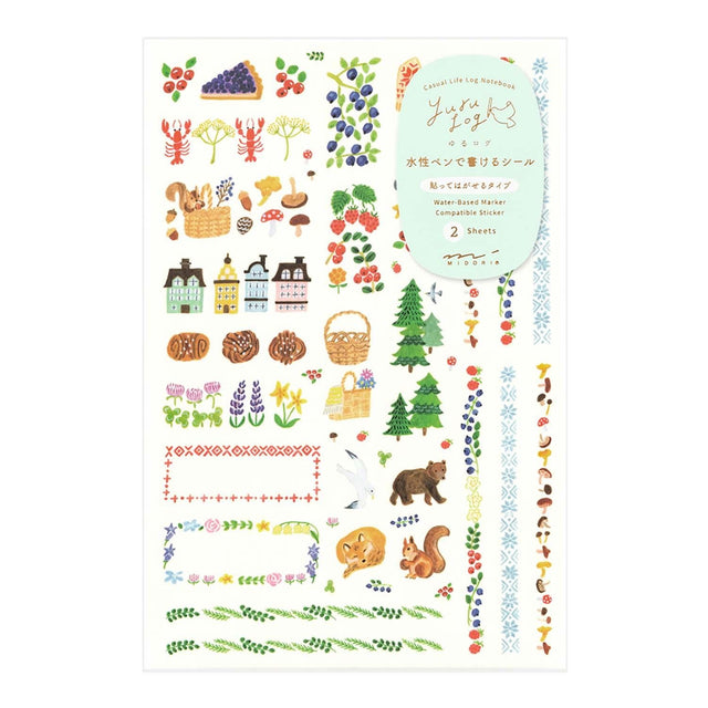 Midori Stickers Yuru Log Scandinavian