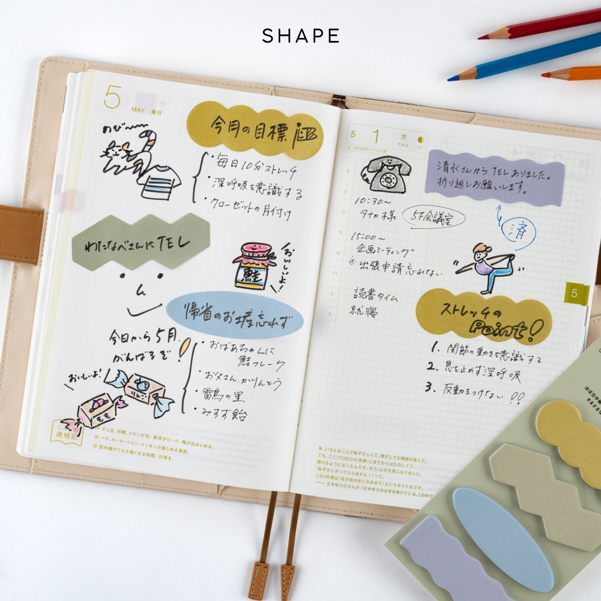 Hobonichi Accessories: TSUKI no IRO: Sticky Notes