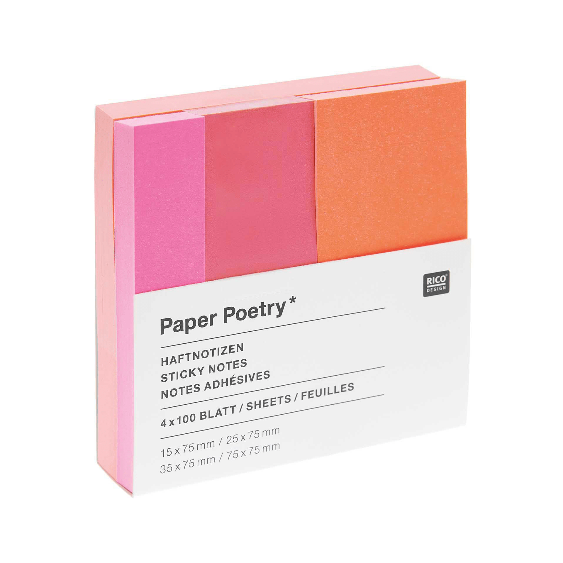 Rico Design Notes Sticky Notes Set Neon Square