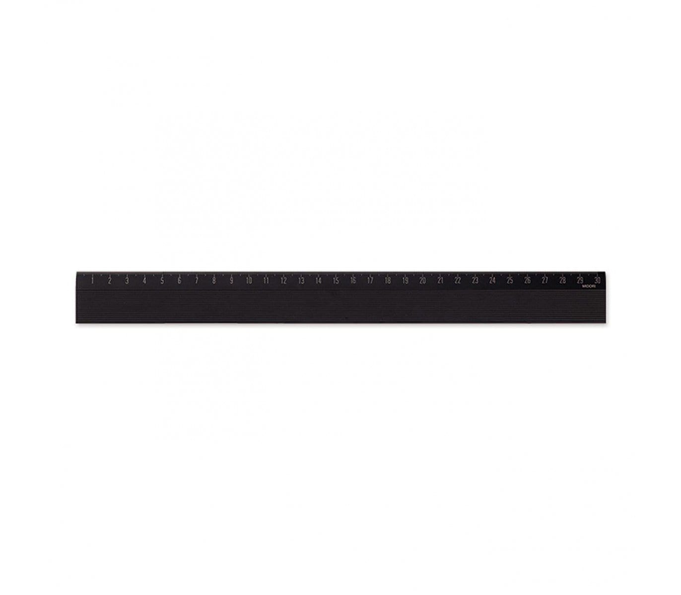 Midori Accessori Aluminium Ruler Non-Slip Black 30 cm