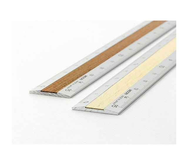 Midori Accessori Aluminium & Wood Ruler 15 cm