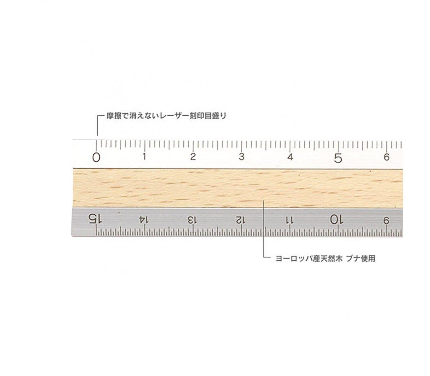 Midori Accessori Aluminium & Wood Ruler 15 cm