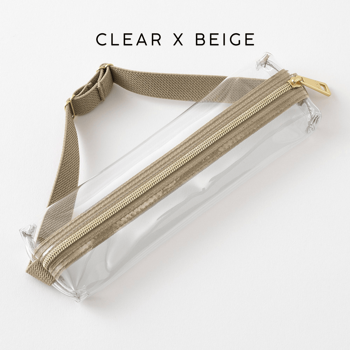 Midori Accessori CLEAR-BEIGE Astuccio Book Band & Pen Case Clear Type