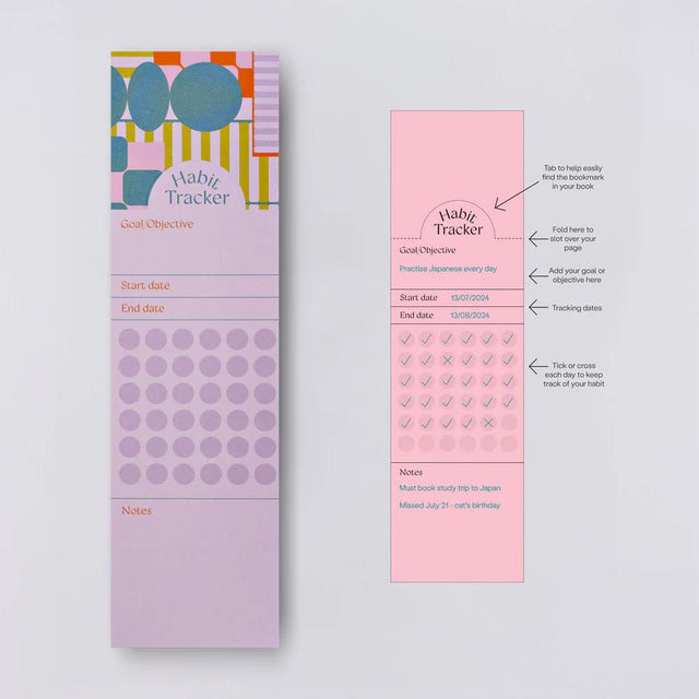 The Completist Accessori Bookmark Set habit Tracker