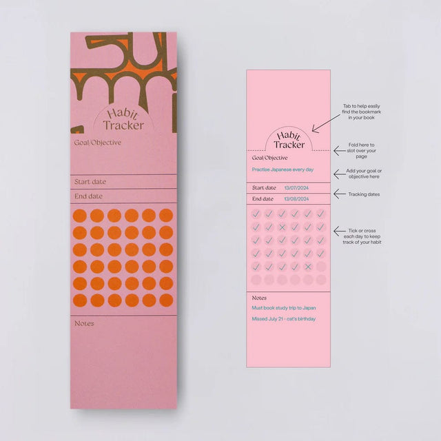 The Completist Accessori Bookmark Set habit Tracker