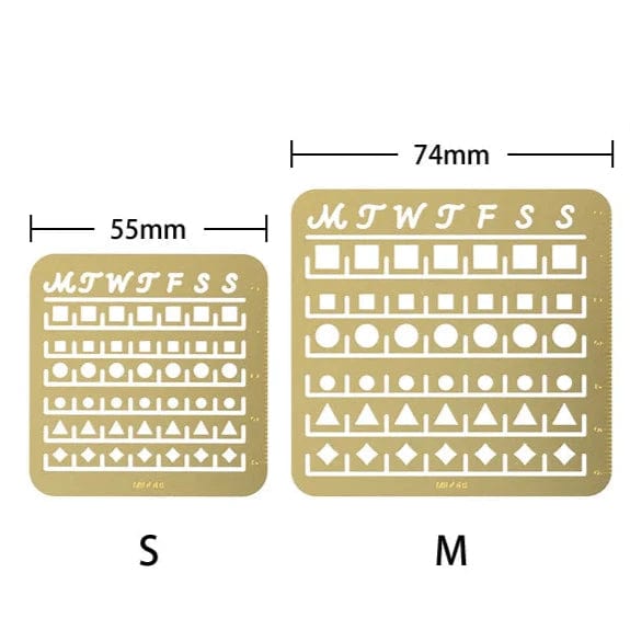 Midori Accessori MEDIUM Calendar Template Monthly Stencil