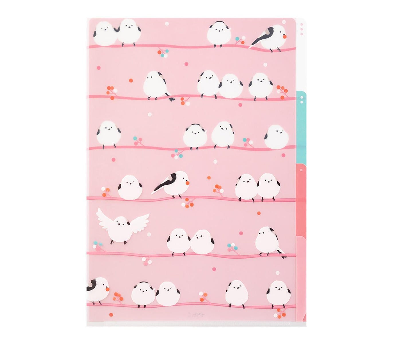 Midori Accessori Cartellina con 3 tasche Long-tailed Tits