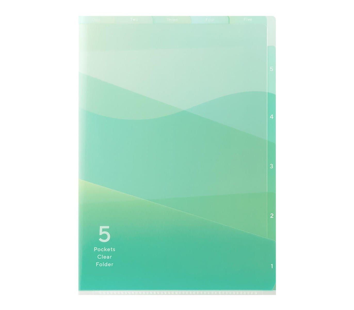 Midori Accessori Cartellina con 5 tasche Gradation Green