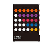 Midori Accessori Cartellina con 5 tasche Retro Number Black