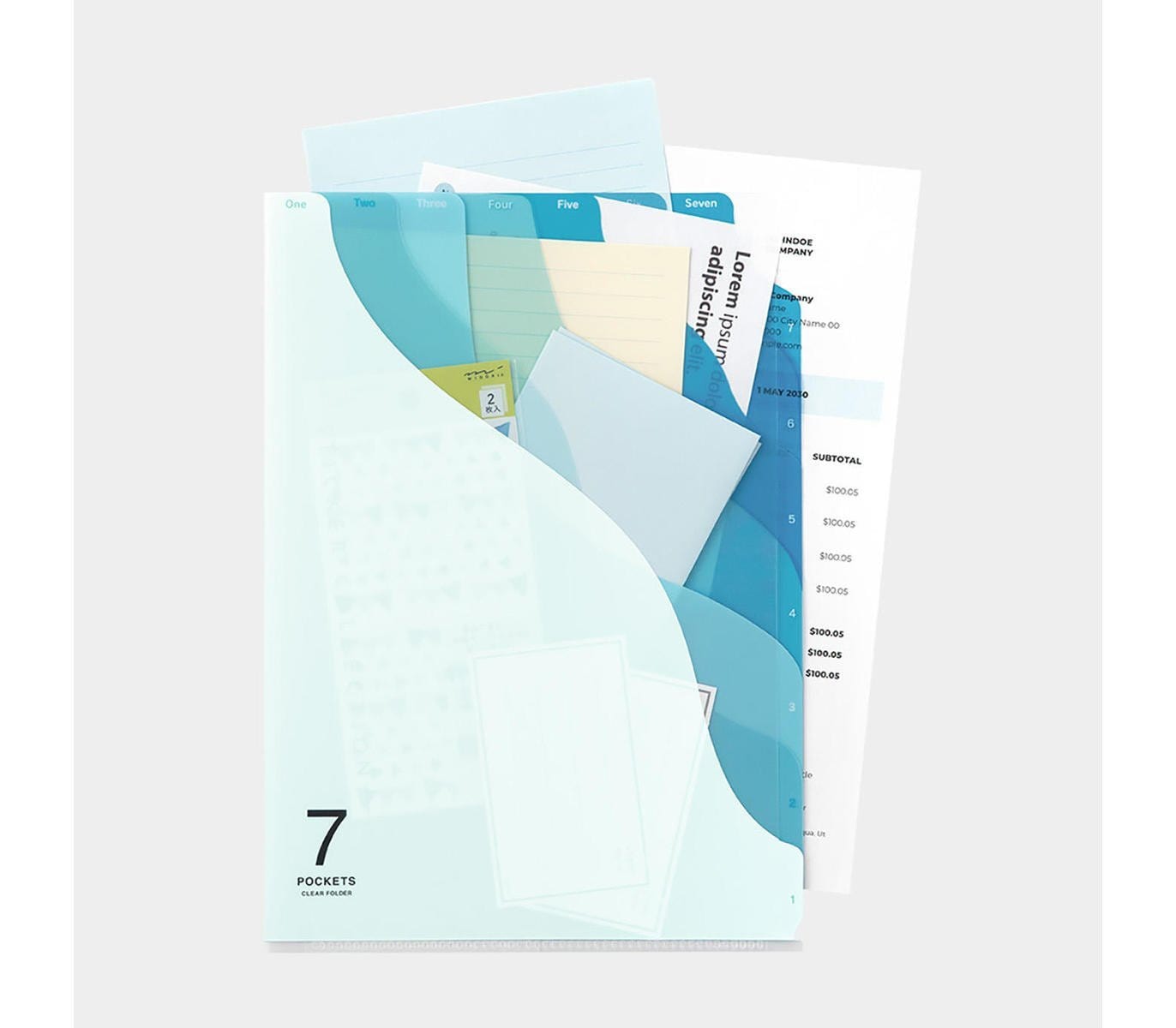 Midori Accessori Cartellina con tasche Weekly 7 Light Blue