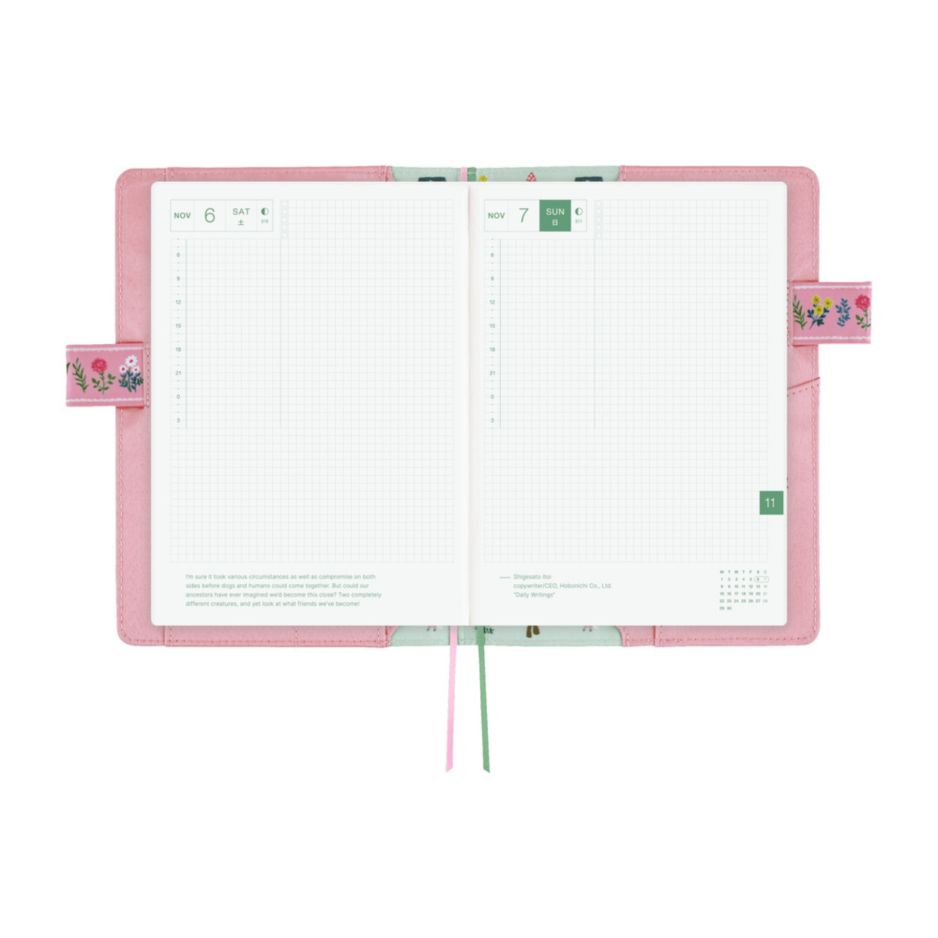 Hobonichi Accessori Cover Cousin A5 Yumi Kitagishi - White Cat Village