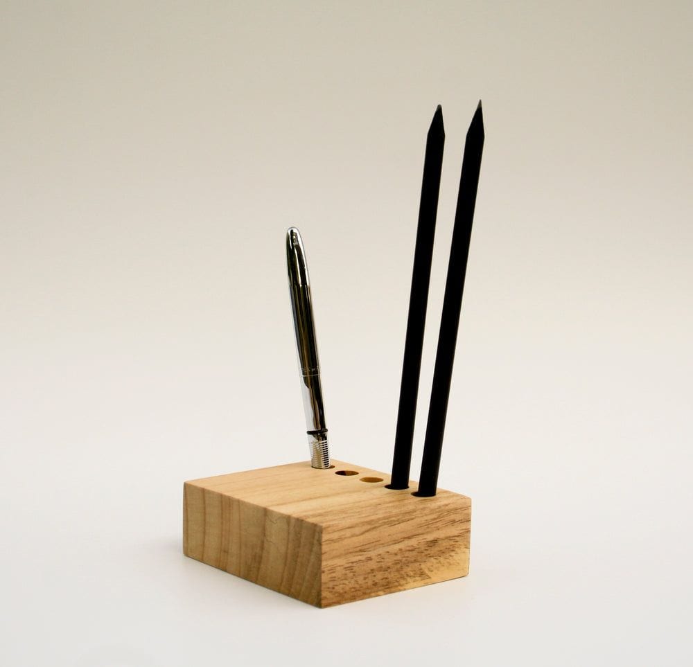 Octagon Accessori Cube - Minimalist Wood Pencil Holder