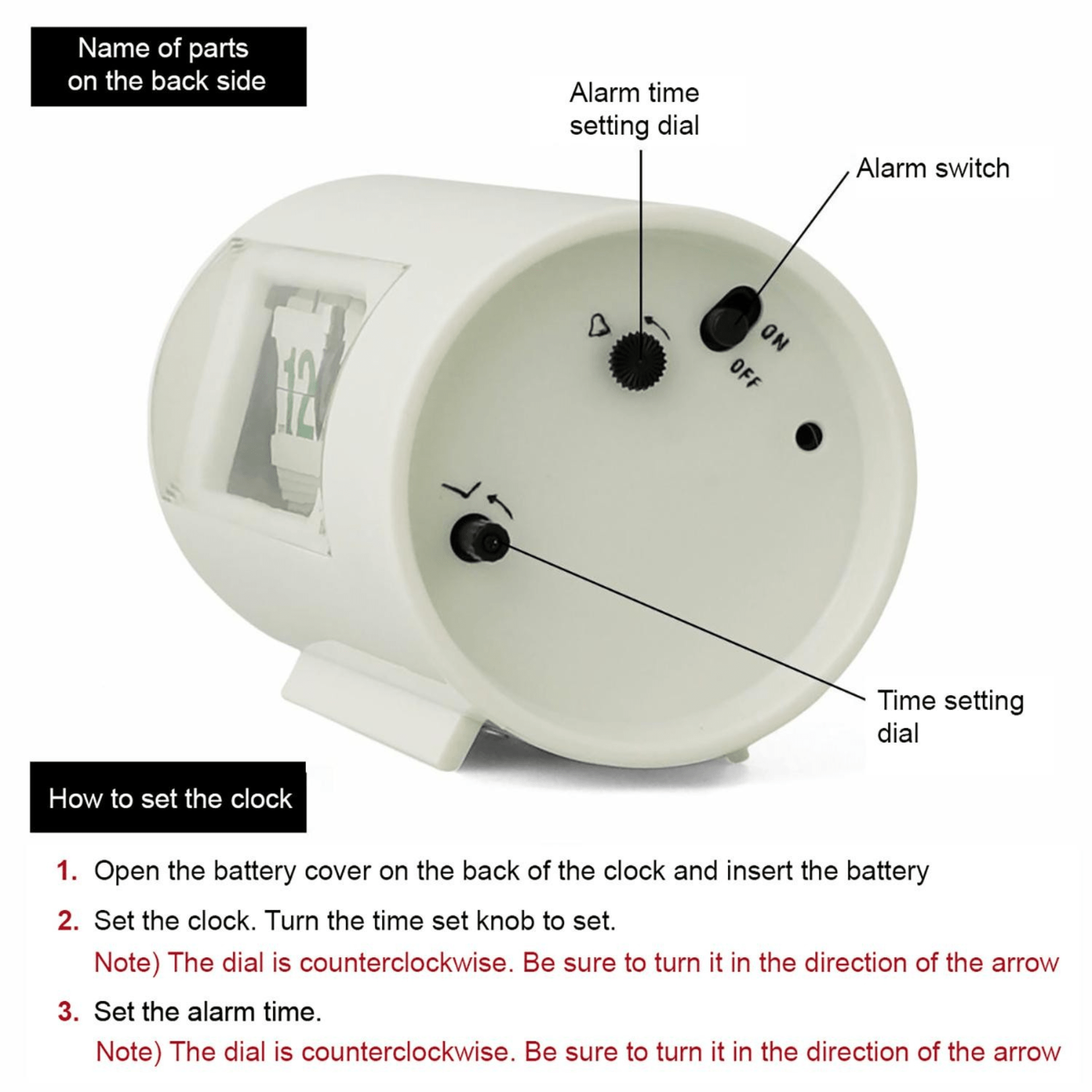 SayPaper Accessori Desk Clock White