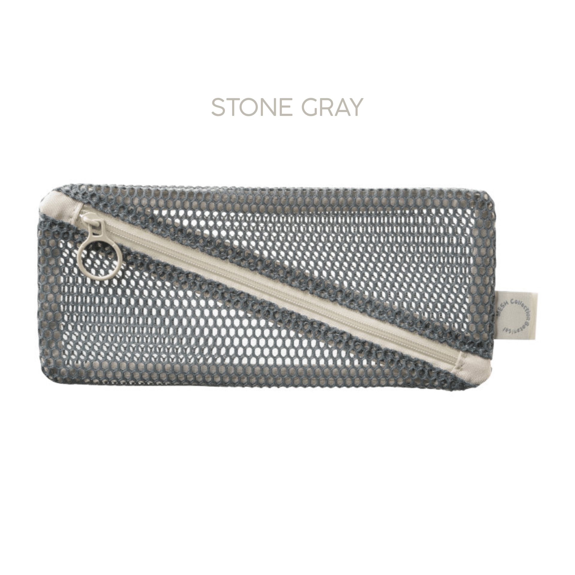 Mark's Tokyo Accessori STONE GRAY Flat Pencase Mesh
