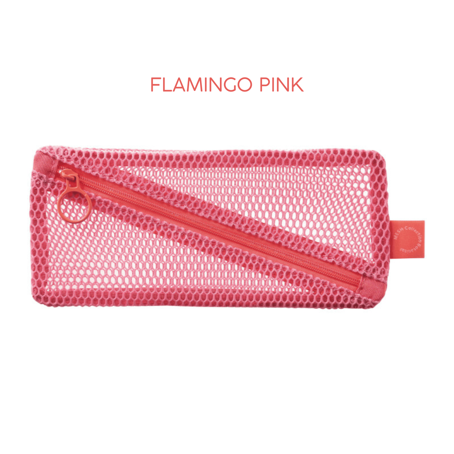 Mark's Tokyo Accessori FLAMINGO PINK Flat Pencase Mesh