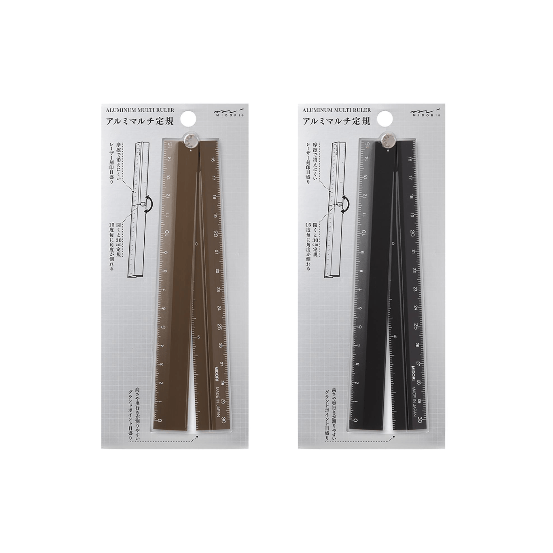 Midori Accessori Midori Multi Ruler Aluminium 30cm